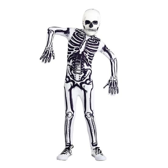 Kids Skeleton Costume Halloween Skeleton Tutu Skirt/Dinosaur Jumpsuit/Bone Onesie Outfit for Boys Girls Dress-up