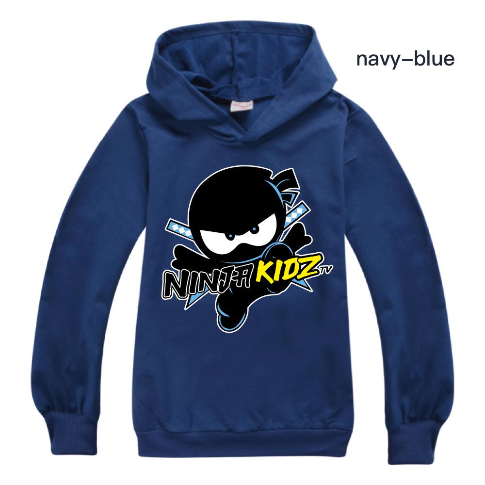 Детские смешные худи NINJA KIDZ Мальчики Повседневная футболка Мультяшная с длинным рукавом Детские футболки Весна осень Девочки Топы Детская одежда