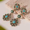 Bohemia Style Bohemian Turquoise Earrings Green Water Drop Earrings Pendant  Summer Party