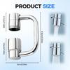 New U Shape Bathroom Sink Metal Faucet Expander 1080° Swivel 2-Mode,Splashproof Water-Saving Pressurized Sink Extension Filter