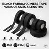 Automotive Wiring Harness Tape Black Fabric Cloth Tape Adhesive Insulation Electrical Tape 9/15/19/25mm Width 10/25M LengthPinstriping Tape 3