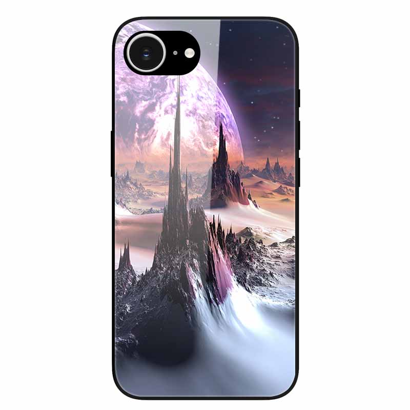 For iPhone 16E 2025 Case Black Bumper Tempered Glass Hard Phone Cases for iPhone16e 16e Back Cover for iPhoneSE SE 2025 Cool New
