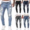 Fashion Jeans Men Skinny Denim Pant Male Ripped Pants Streetwear Male Denim Jeans Pencil Trousers