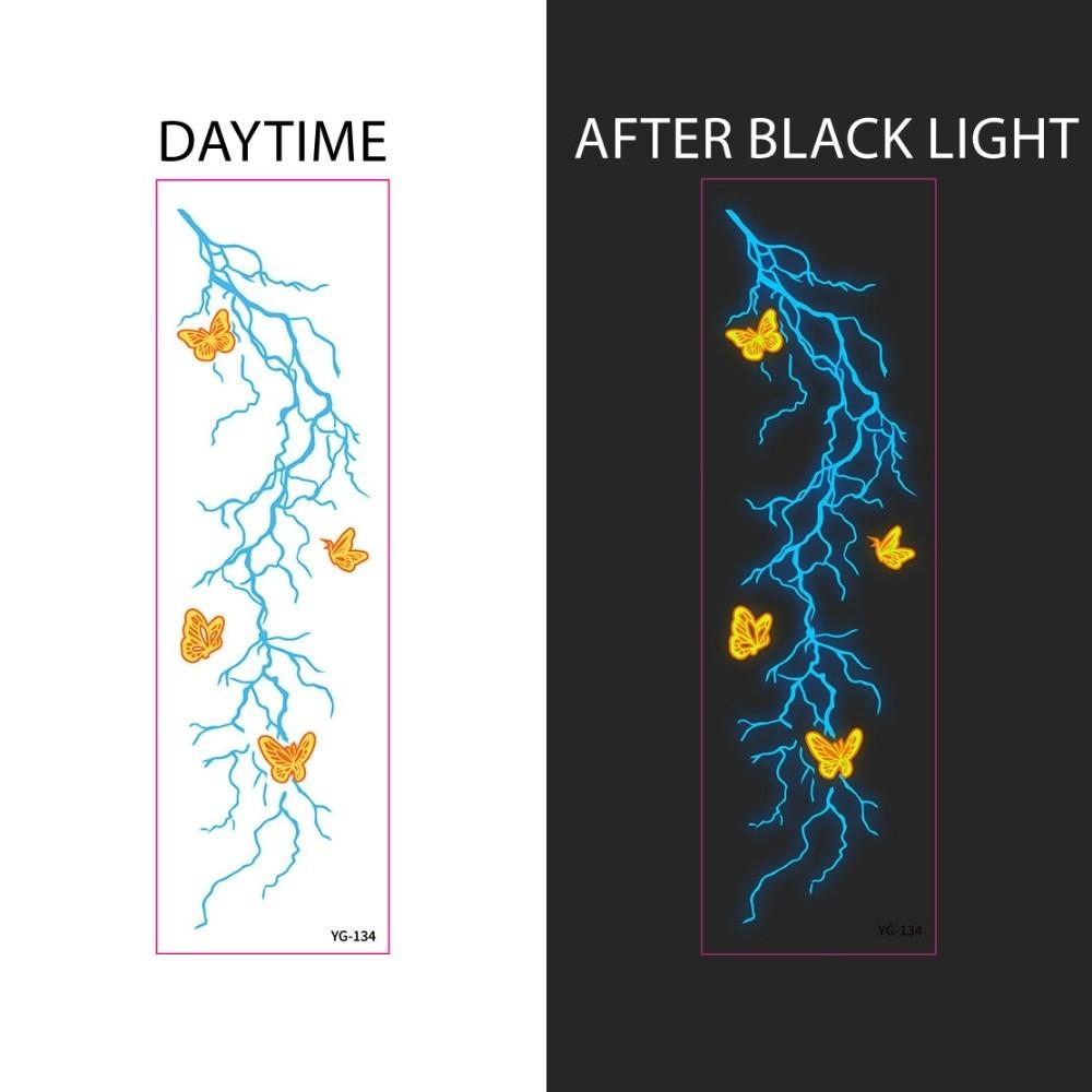 Black Light Fluorescence Tattoo Stickers Luminous Body Art Sticker Finger Hand Legs Arm