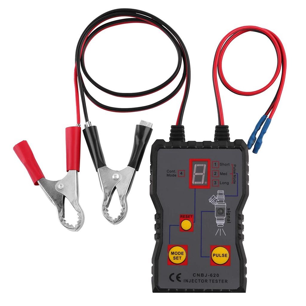 12V Fuel Injector Tester, Professional Ignition Pulse Tester, 4 Pluse Modes Powerful Fuel System Scan Tool Test Stuck/Leaking/Burnt-out Problem