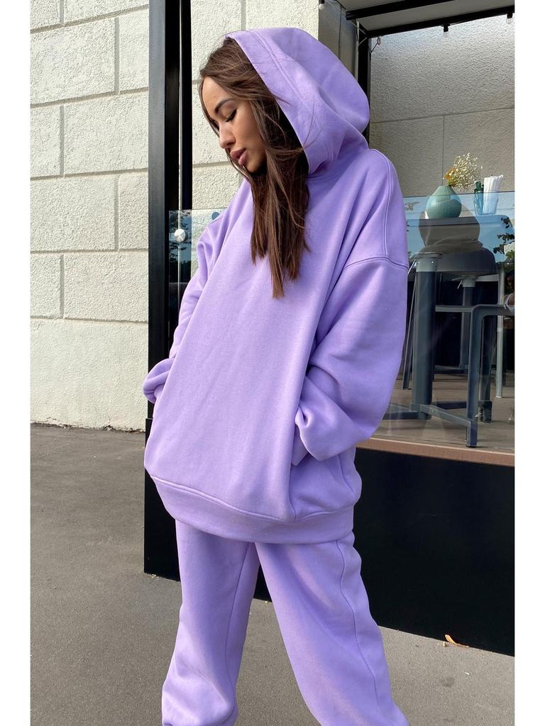 Женский европейский и американский однотонный худи - Новая осенне-зимняя мода