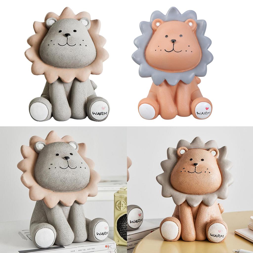 Lion Money Box Lovely Cartoon Coin Banks Children Piggy Banks Gift Saving Box Animal Figurine for Living Room Home Decor