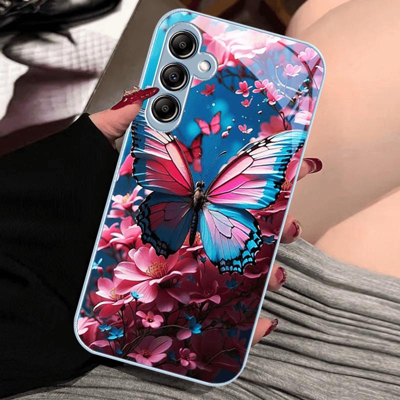 Закаленное Стекло Чехол Для Samsung A55 A56 A54 A53 A52 A52S A51 A50 A50S Чехлы Для Galaxy A34 A33 A32 A42 Жесткий ПК Стекло Чехол Для Телефона