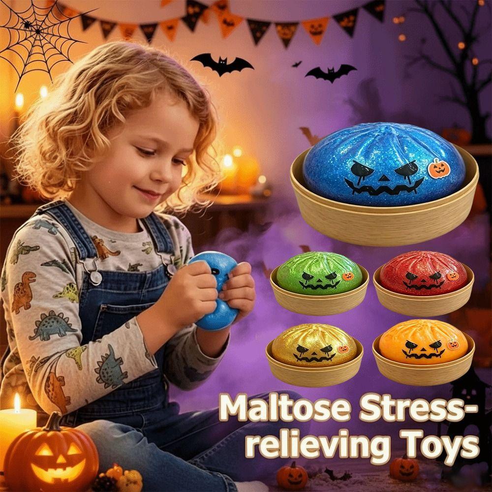 Dumpling-Shaped Dumpling Squishes Glittering Soft Squishy Toy Bun Sensory Balls Halloween