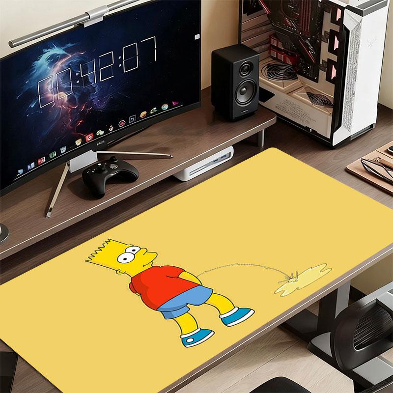 Bart Simpson The Simpsons Mouse Pad, Large Gaming Desk Mat, Non-slip XXL Mousepad for Laptop & Tablet, Mini PC Playmat with Stitched Edges
