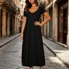 Breathable Summer Dress Long Nightgown for Women Short Sleeve Crew Neck Lounge Relaxed Fit Night Casual A-Line T Shirt Comfortable