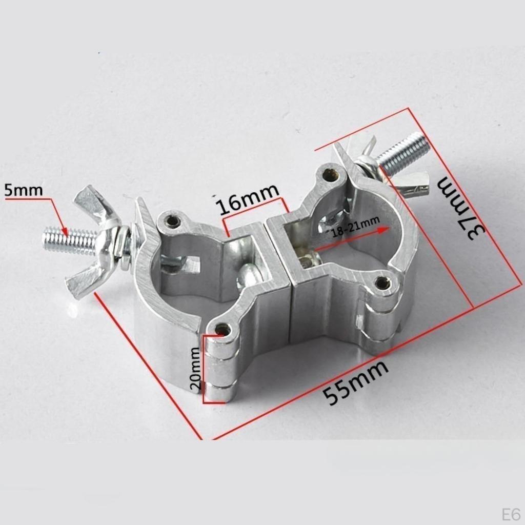 Stage Light Clamp Aluminum 15kg Capacity Hanging Hook for 18-21mm Tube/Pipe Bar