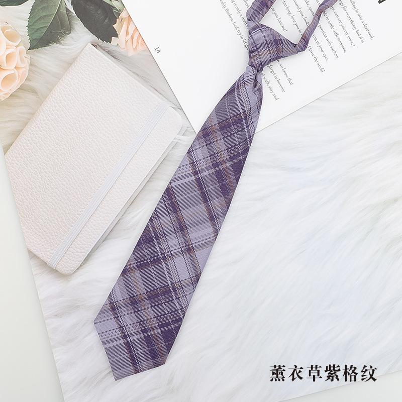 Креативный галстук без узлов, студенческий принт, цветная клетка, галстук Jk