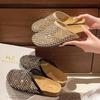 2025 New Cool Slippers for Women, Diamond-encrusted One-pedal Design In Summer, Convenient and Casual Cool Half Slippers
