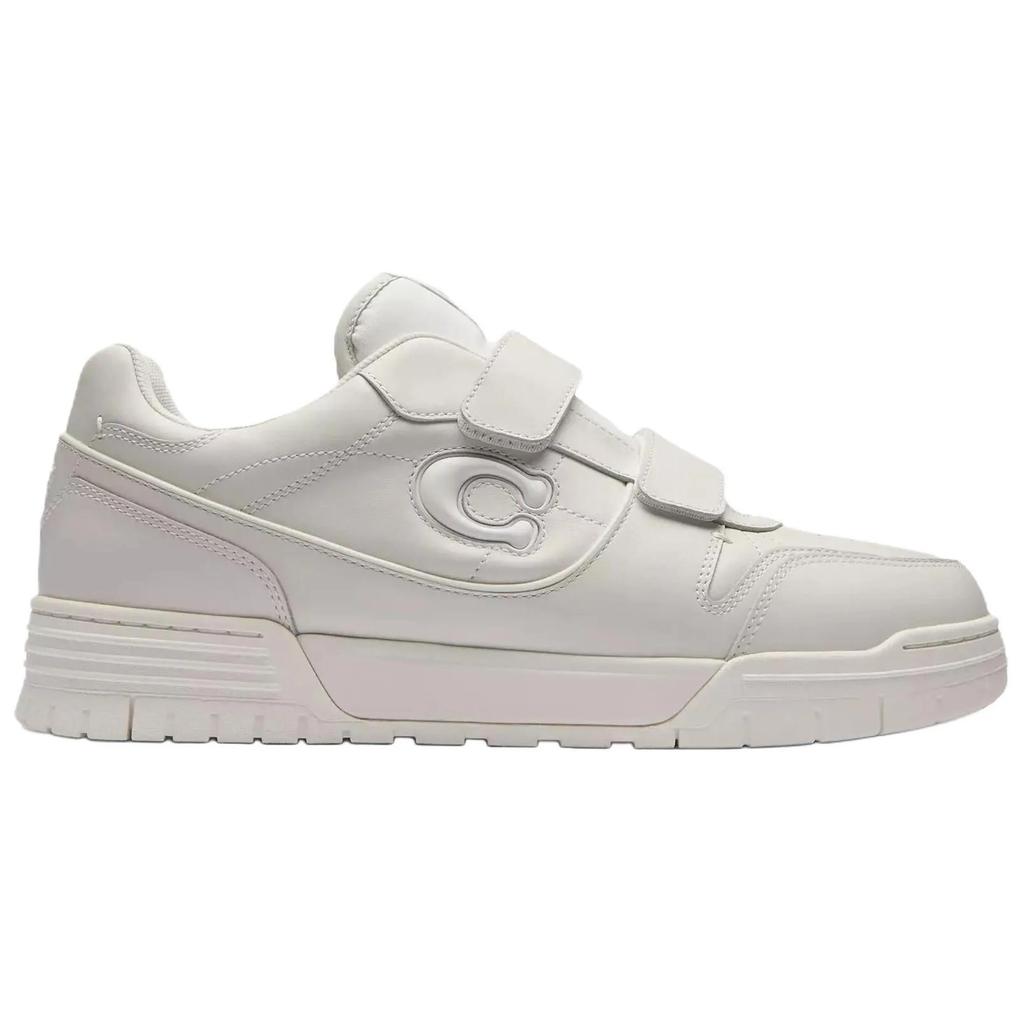 COACH Soho Cow Leather Low top Skateboard Shoes Women's Fluorescent White (Unisex) Skate Shoes CEK45 OPI