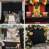 White Backdrop Curtain Wrinkle-Resistant Wedding Drape Black Background Cloth With Rod Pocket