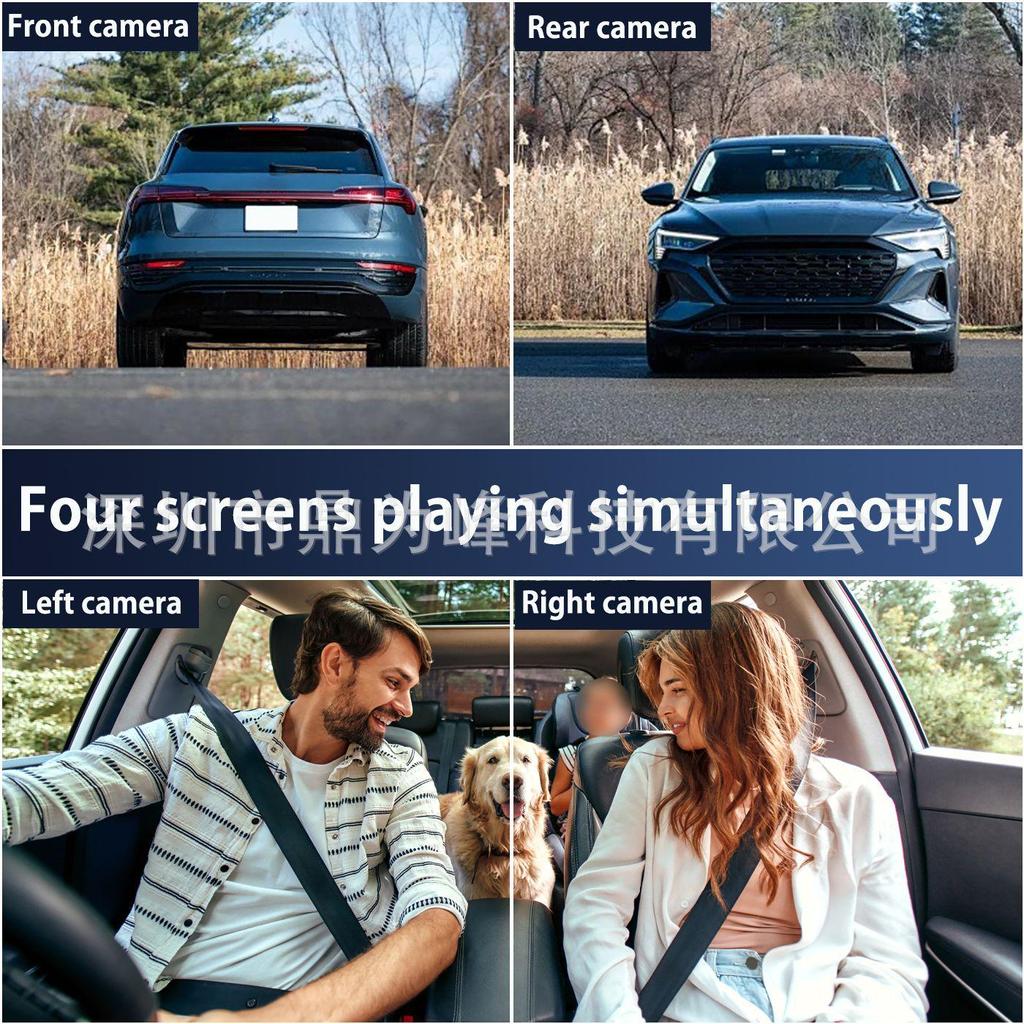 F108 Четырехкамерный видеорегистратор 1080P с мониторингом спереди, слева, справа, сзади и видом заднего хода
