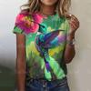 Summer T-shirt short sleeved round neck top 3D digital printed color animal printed loose top 2881 KTB