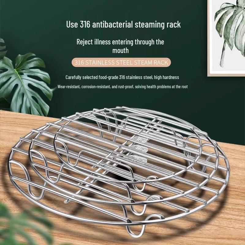 Stainless Steel Low-Foot Steaming Rack for Pressure and Rice Cookers: Ideal for Eggs & Vegetables