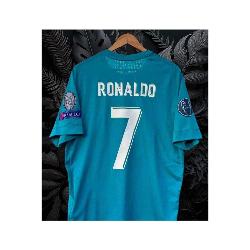 Blue Ronaldo With Short Sleeve Adult Football Jersey