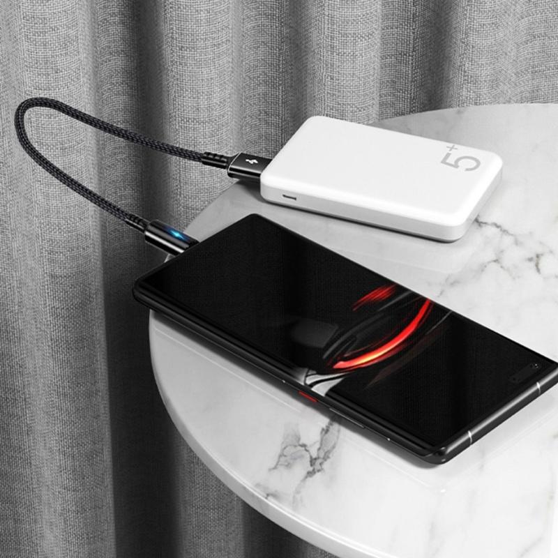 Короткий кабель Micro USB, кабель USB на Micro USB в нейлоновой оплетке для быстрой зарядки, поддержка передачи данных 480 Мбит/с