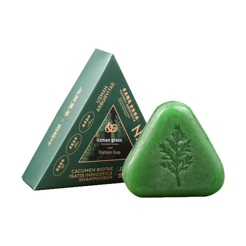 120g Handmade Cypress & Usma Hair Strengthening Shampoo Bar with He Shou Wu - Essential Oil for Dandruff & Oil Control