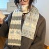 Fair Isle Style Winter Cashmere Scarves Snowflake Wool Shawl Jacquard Knitted Scarf  Autumn Winter