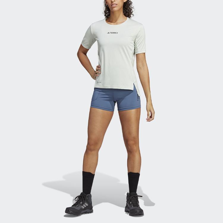 Adidas ULT T Shirts Women's Green Crew Neck Moderate Straight Fit HM4042