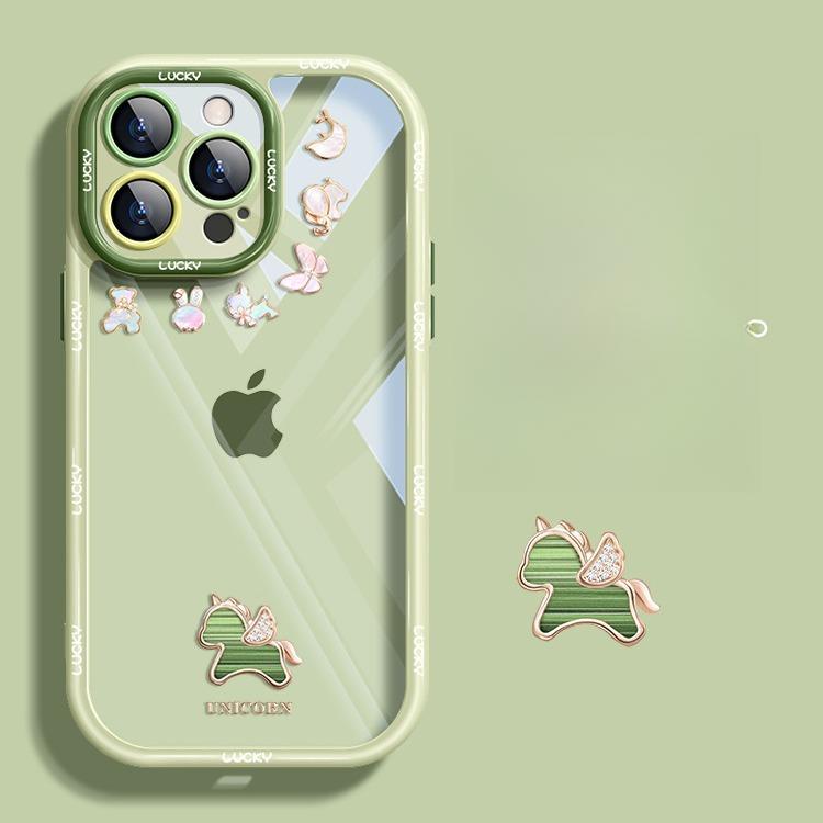 Подходит для чехла для мобильного телефона Apple 15 Iphone14 Простой бриллиантовый пони 13 Прозрачный Всесторонний Объектив 11/12 Противоударный X