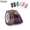 Colorful 10 Rolls Nail Art Drawing Thread  Nail Sticker For Nails Art Design Striping Tape Nail Art Decoration Slider