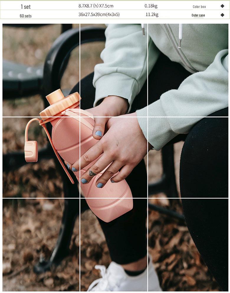 Складной силиконовый стакан для воды - Портативный дизайн «Бриллиант», Спортивная бутылка большой вместимости для велоспорта