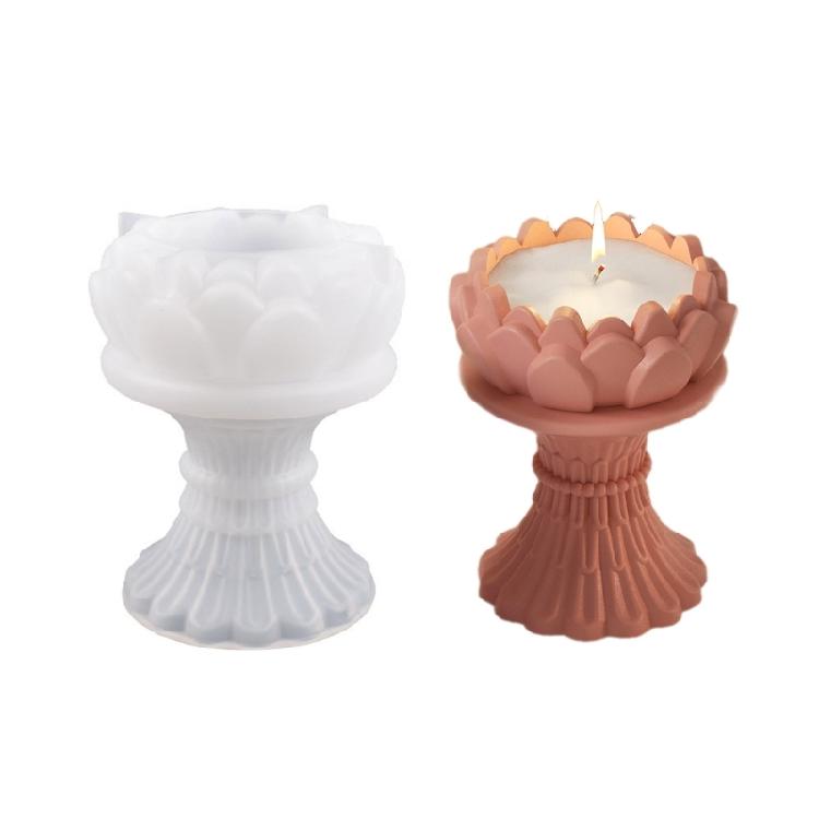 Подсвечник Силиконовые формы Смола Лотосы Цветок Подсвечник Эпоксидные формы для литья