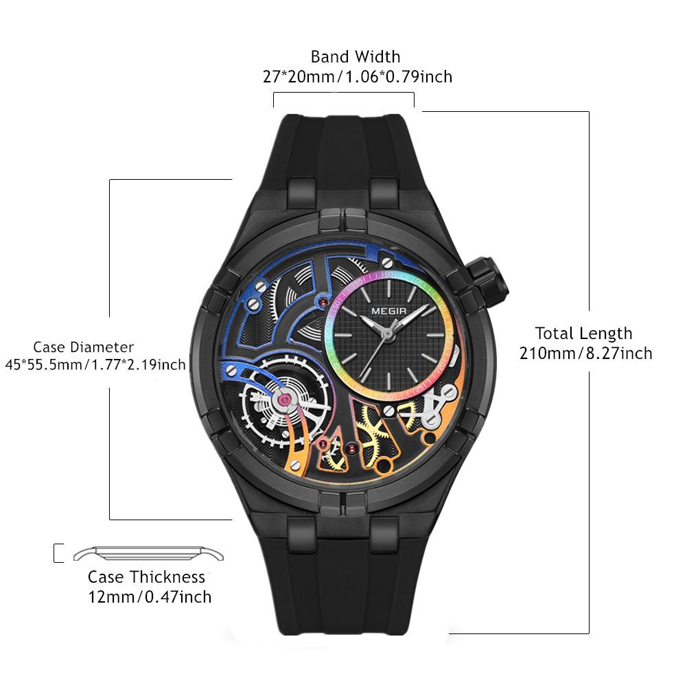 Megir Fashion Sports Military Watches for Men Large Dial Waterproof Luminous Man Quartz Casual Wristwatches Clock Montre Homme 8111