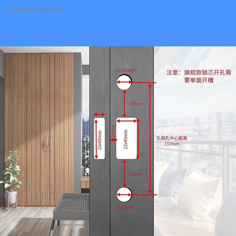 Balcony Sliding Door Locks Black Handle Lock Aluminum Frame Sliding Door Hook Lock Household Hardware Accessory Door Lock