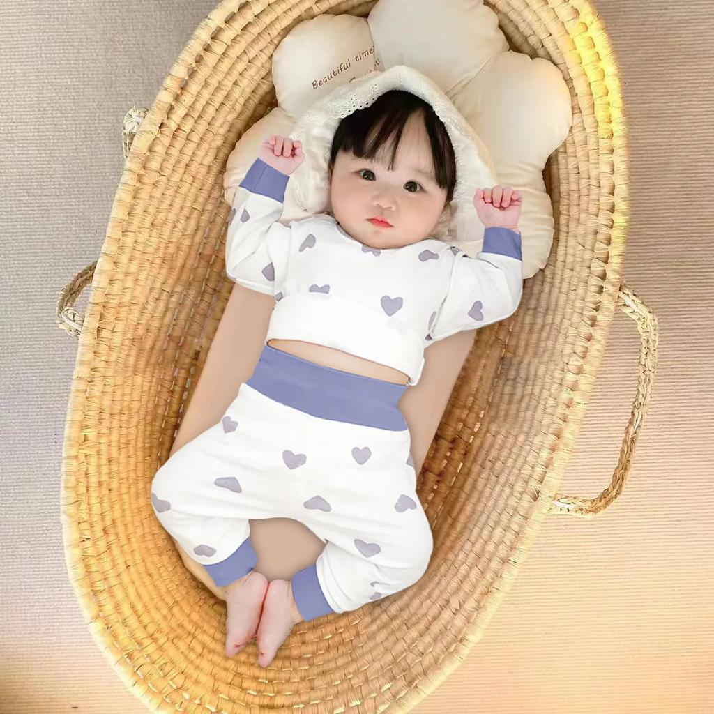 Комплекты детской одежды 2 шт. Осень Зима Комплект детской пижамы Низ Нижнее белье Комплект из двух предметов Хлопок Мальчик Младенец Наряд с длинными рукавами