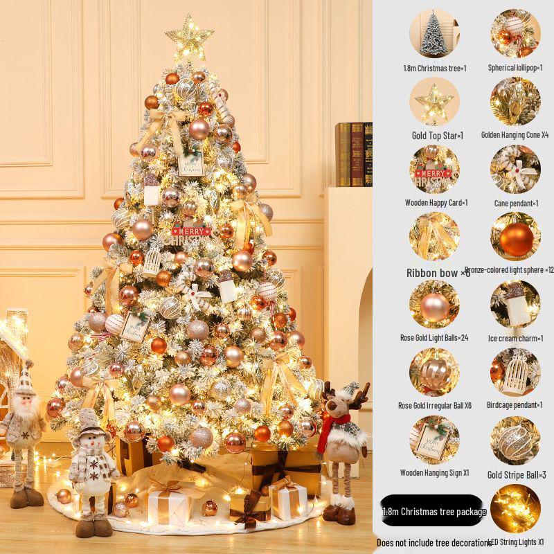 Nordic-Inspired High-End White Snow Christmas Tree Decoration Set (1.5/1.8/2.1m)