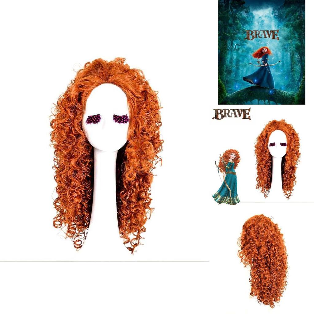 Merida Brave Cosplay Wig Long Curly Hair For Halloween Carnival Comic Con