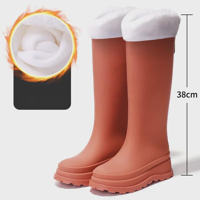 Женские водонепроницаемые высокие резиновые сапоги в японском стиле 2025 года: Модный, нескользящий, готовый к использованию на открытом воздухе, с плоским дном
