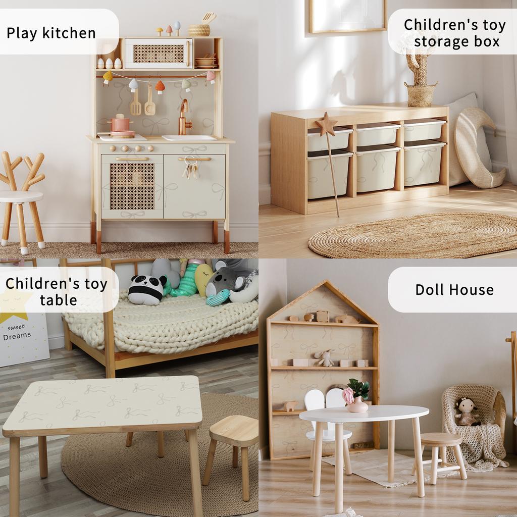 Обои самоклеящиеся виниловые с рисунком галстука-бабочки и ленты, винтажные французские, съемные, для шкафа, спальни