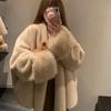 Autumn and Winter Faux Mink Fur Coat for Women Thick Loose Hairy Casual Jacket Y2K Streetwear Long Sleeve Warm Fur Outerwear