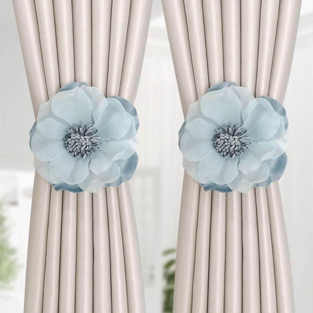 Magnetic Curtain Strap Flower Shape Curtain Fixer Clip Curtain Hanging Rope Home Decoration