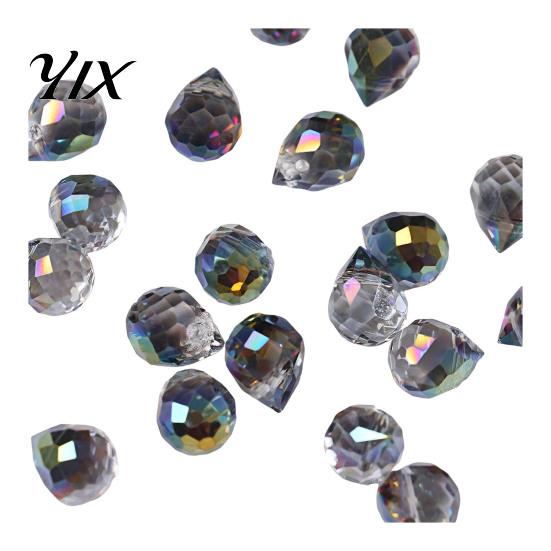 Top Drilled Pendant Beads Faceted Teardrop Glass Beads, Water Drop Loose Spacer Crystal for Jewelry Making Sun Catcher, DIY Necklace Bracelet Earring