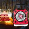 Многофункциональный вентилятор для кемпинга, уличный портативный светильник, ручной светильник с быстрой перезарядкой, электрический вентилятор для