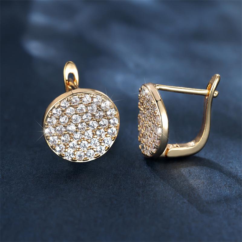 Простые круглые серьги-клипсы, элегантные свадебные серьги золотого цвета для женщин, вечерние ювелирные изделия, подарки
