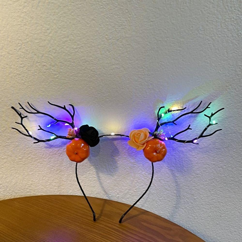 LED Fairy Deer Ear Headband Elk Ears Kids Head Wear Halloween Glowing Antler Hair Hoop  Photo Props