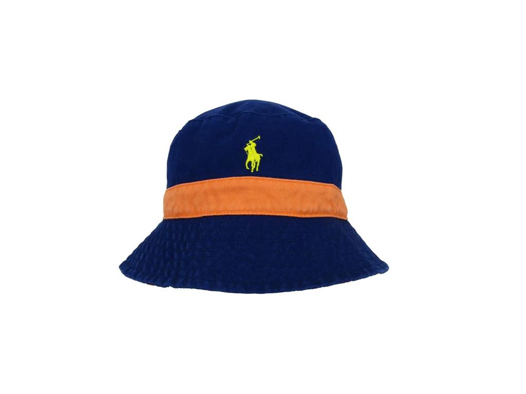(Polo Ralph Lauren) Men's and Women's CottonPolyester Reversible Hat Cap (Navy lineAloha) 01080007-SM-HOLIDAYNAVY [Used]