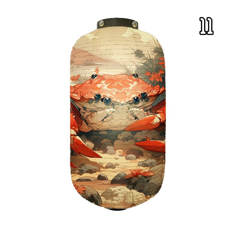 Бумажный фонарь в японском стиле Красивые фонари с принтом краба и креветки Фонари для рекламы суши, хот-пота, изакая-ресторана, бара