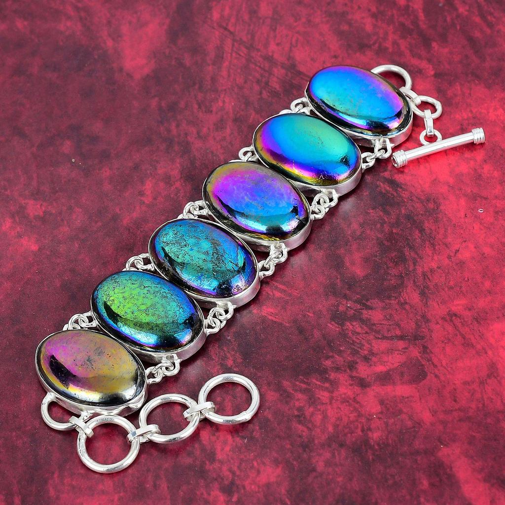 Ювелирные изделия из лабрадорита Aura Flash, Ювелирные изделия-браслет из стерлингового серебра 925 пробы, Ювелирные изделия из лабрадорита ручной работы, Браслет из натурального драгоценного камня для женщин