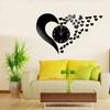Heart Shaped Acrylic DIY Analog 3D Mirror Surface Wall Clock Sticker Battery Operated Home