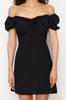 Women's Dress New Season Fashion Black Plain Bodycone Crepe Mini Woven Dress